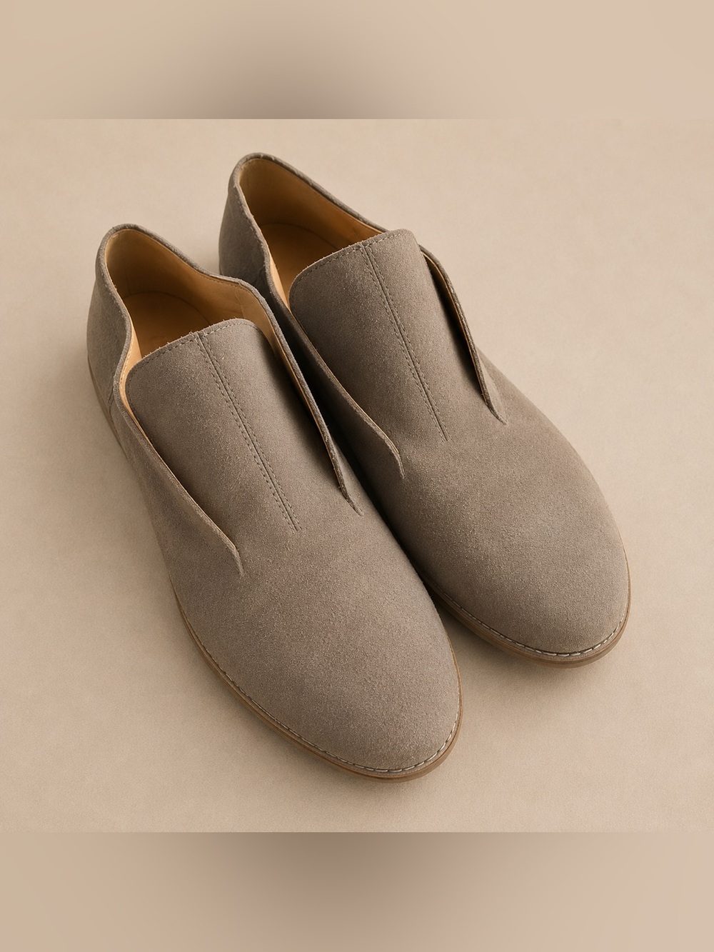 Franco Sarto Taupe Suede Slip-On Loafers Flats Women’s Size 10
